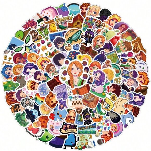 146pcs/Pack Cute Cartoon Aesthetic Stardew Valley Farm Game Stickers - Picture 1 of 8